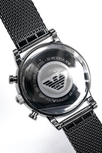 Watch & Chronograph – Men\'s Gunmetal AR1979 Emporio Watches Armani Crystals