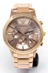 Emporio Armani Men's Chronograph Watch Rose Gold PVD AR2452 – Watches &  Crystals