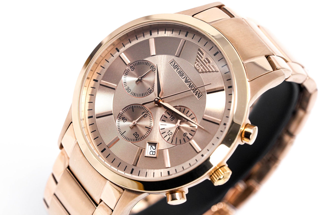 Emporio Armani Men\'s Chronograph Watch Rose Gold PVD AR2452 – Watches &  Crystals