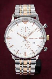 Thumbnail for Emporio Armani Men's Chronograph Watch Rose Gold Steel AR0399 - Watches & Crystals