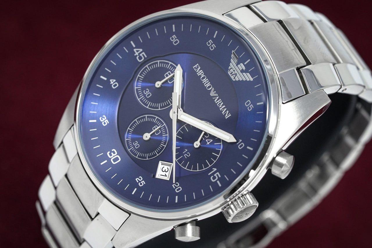 Emporio Armani Men's Classic Chronograph Watch Blue AR5860 – Watches ...