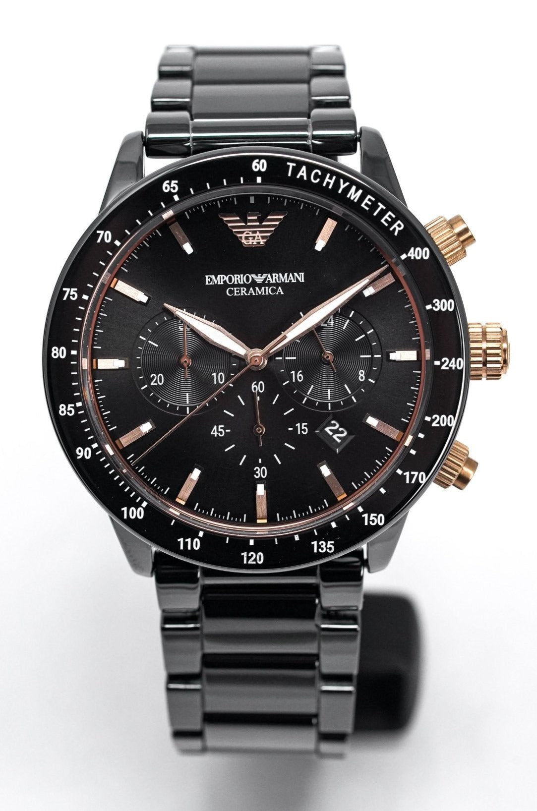 Emporio Armani Men's Mario Ceramic Chronograph Watch AR70002 – Watches ...