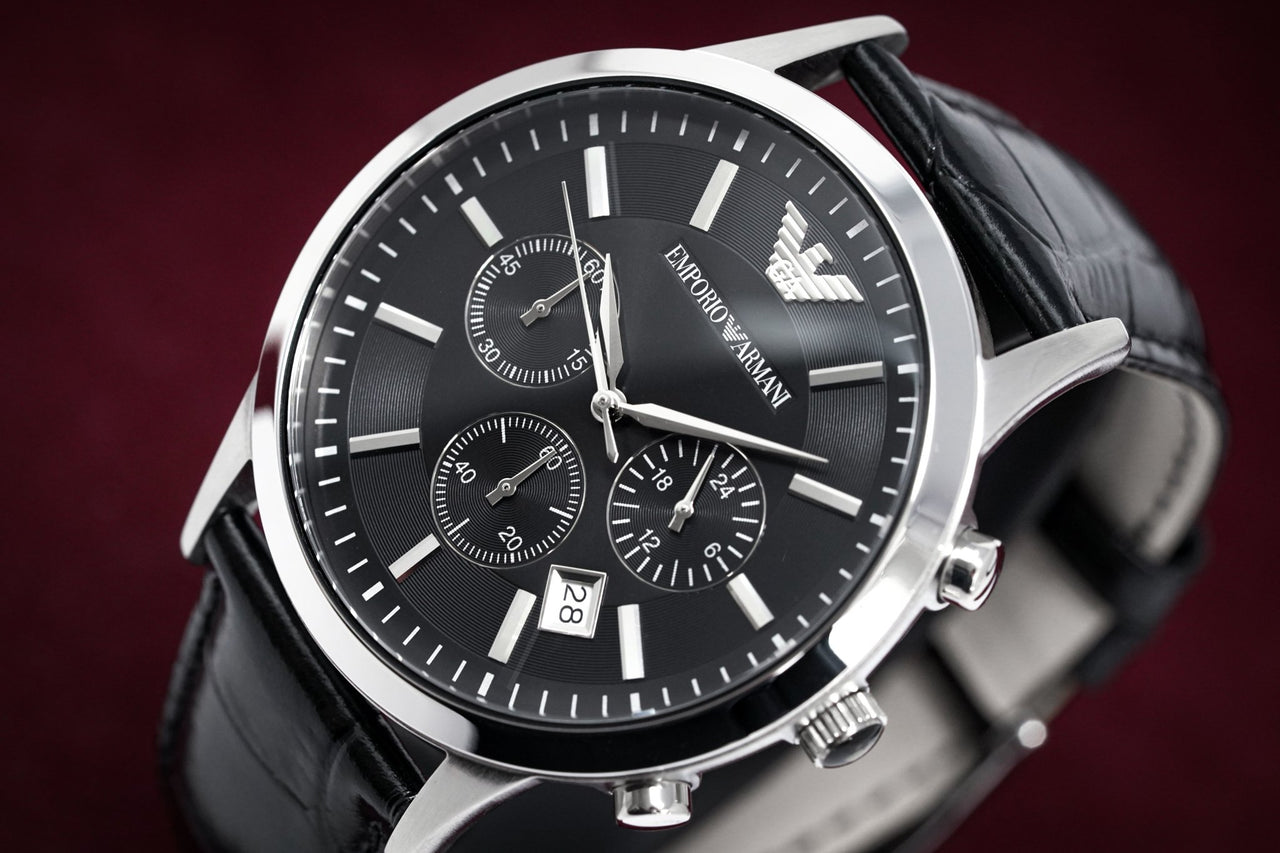 Emporio Armani Men's Renato Chronograph Watch Black AR2447 - Watches & Crystals