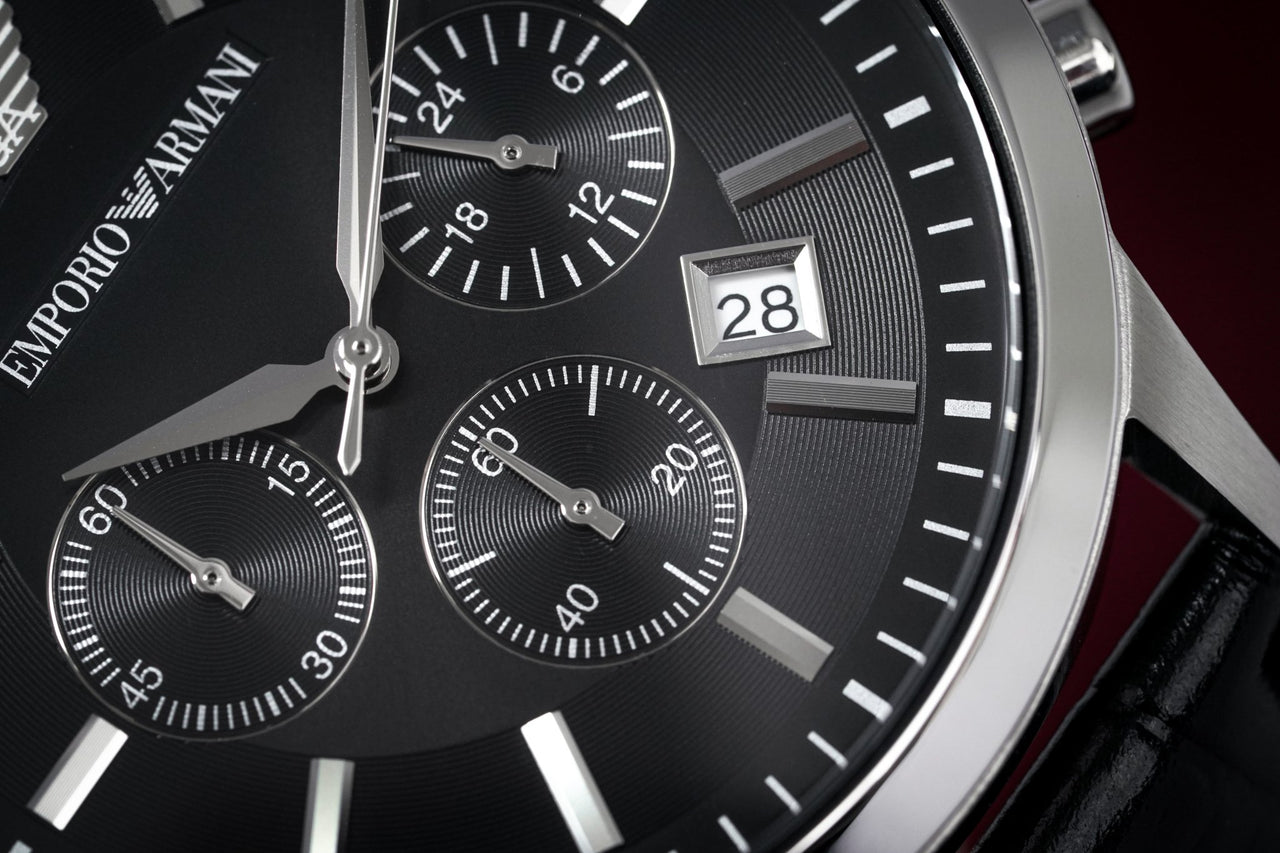Emporio Armani Men's Renato Chronograph Watch Black AR2447 – Watches &  Crystals