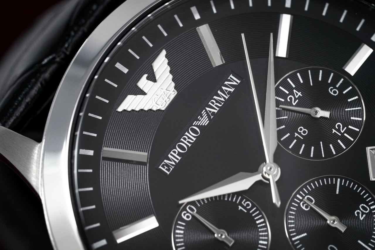 Emporio Armani Men\'s Renato Chronograph Watch Black AR2447 – Watches &  Crystals