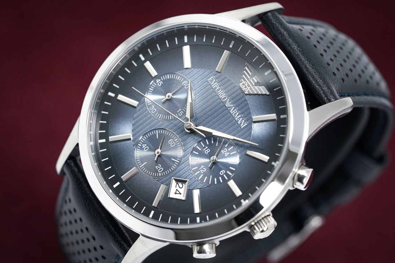 Emporio Armani Men's Renato Chronograph Watch Blue AR2473 - Watches & Crystals