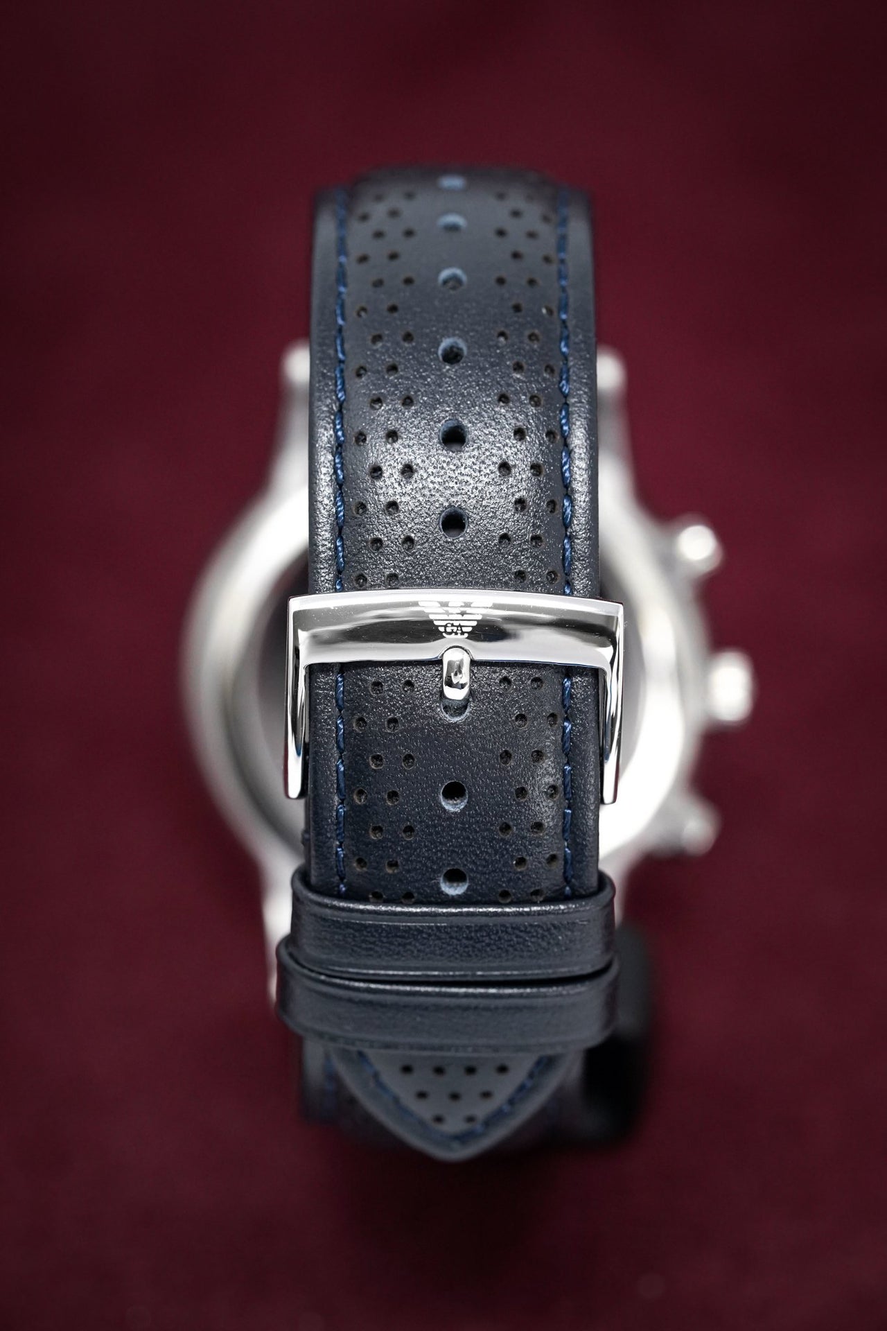 & Crystals Watch AR2473 Renato Men\'s Armani – Chronograph Blue Watches Emporio