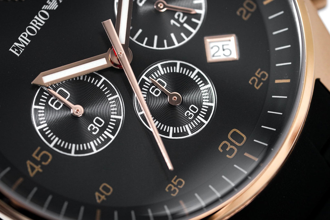 Emporio Armani Men's Sportivo Chronograph Watch Rose Gold PVD AR5905 - Watches & Crystals