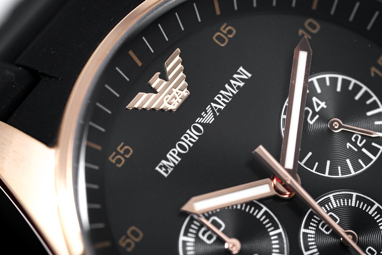 Emporio Armani Men's Sportivo Chronograph Watch Rose Gold PVD AR5905 - Watches & Crystals