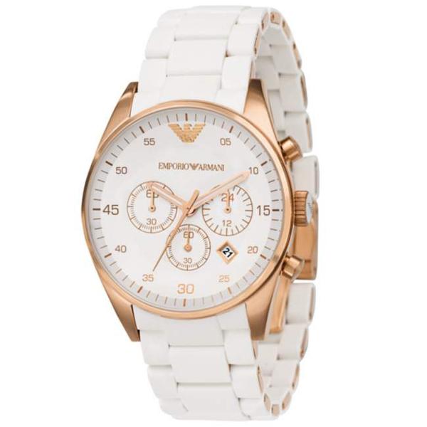 Emporio Armani Men's Sportivo Chronograph Watch Rose Gold PVD AR5919 - Watches & Crystals