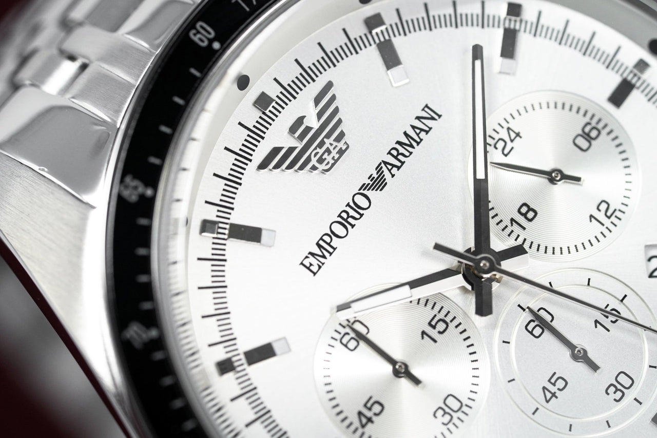 Emporio Armani Men's Tazio Chronograph Watch Silver AR6073 - Watches & Crystals