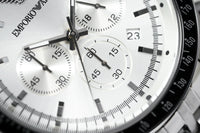 Thumbnail for Emporio Armani Men's Tazio Chronograph Watch Silver AR6073 - Watches & Crystals