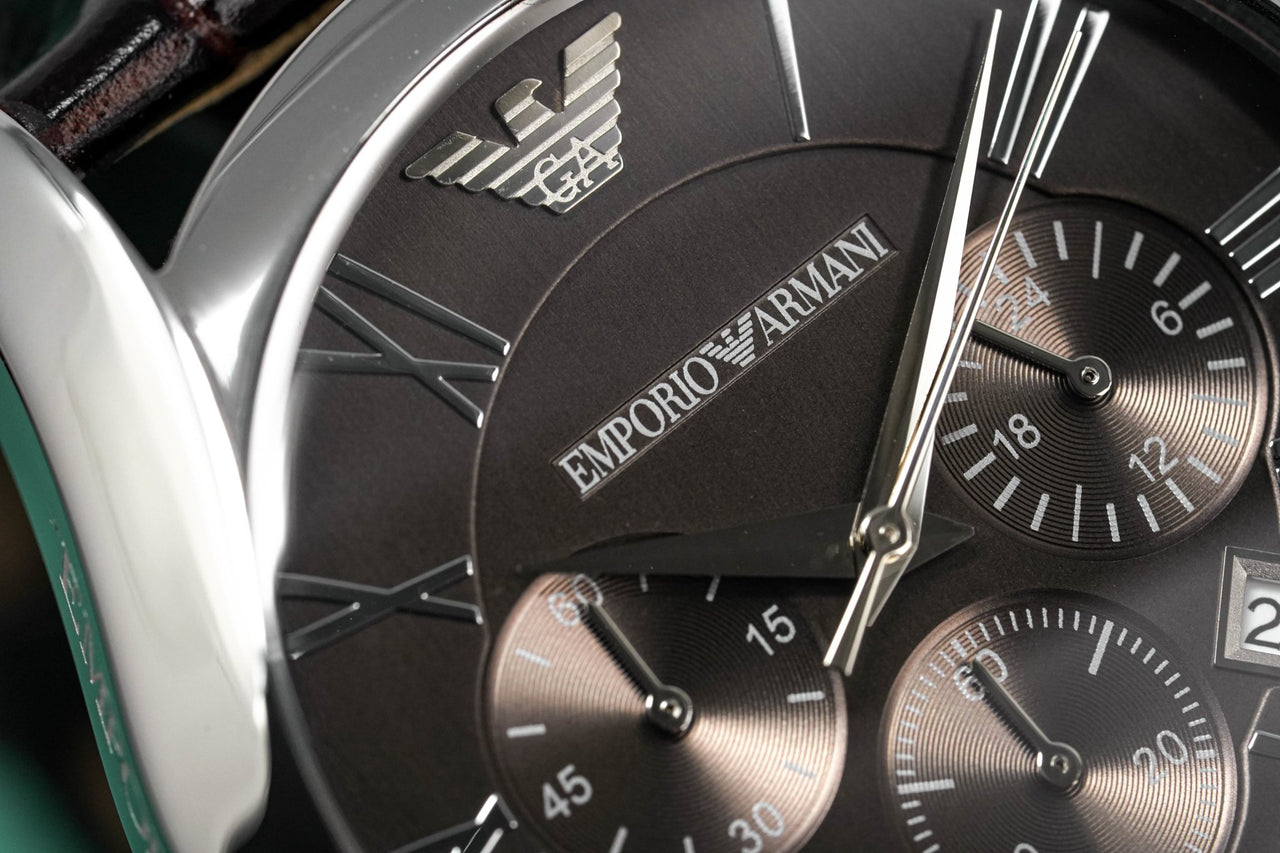 Emporio Armani Men's Valente Chronograph Watch Brown AR0671 - Watches & Crystals