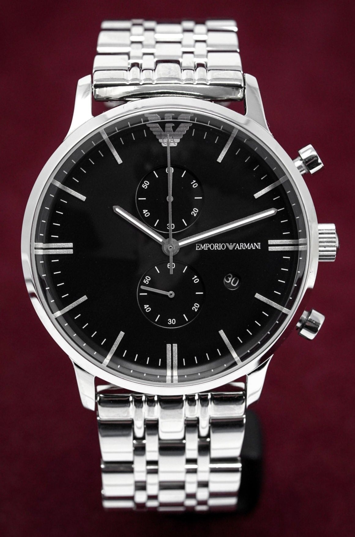 Emporio Armani Silver Men's Chronograph Watch AR80009 - Watches & Crystals