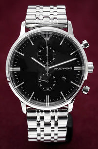 Thumbnail for Emporio Armani Silver Men's Chronograph Watch AR80009 - Watches & Crystals