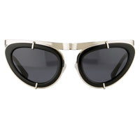 Thumbnail for Erdem Women Sunglasses Cat Eye Black Shiny Silver with Grey Lenses Category 3 EDM3C6SUN - Watches & Crystals