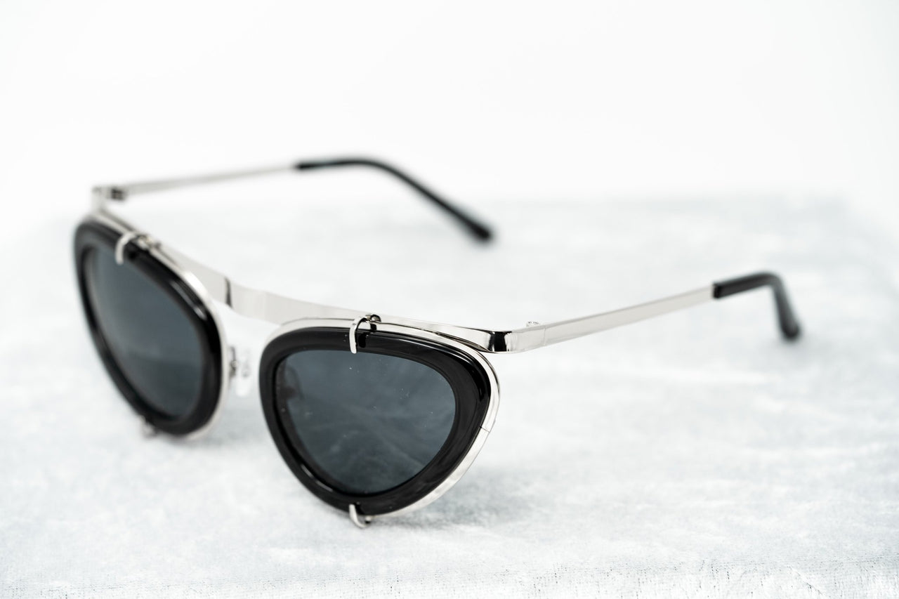 Erdem Women Sunglasses Cat Eye Black Shiny Silver with Grey Lenses Category 3 EDM3C6SUN - Watches & Crystals
