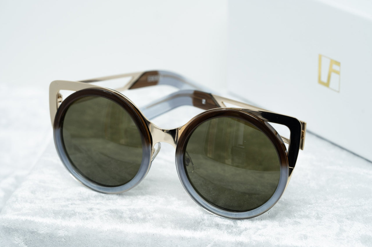 Erdem Women Sunglasses Cat Eye Blue Brown Gradient Light Gold with Brown Lenses Category 3 EDM4C10SUN - Watches & Crystals