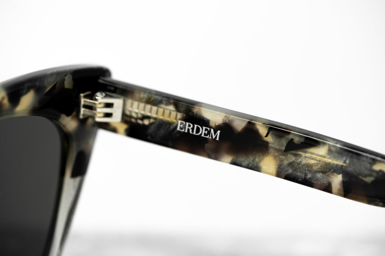 Erdem Women Sunglasses Cat Eye Marble Grey Glitter Silver with Grey Lenses Category 3 EDM22C3SUN - Watches & Crystals