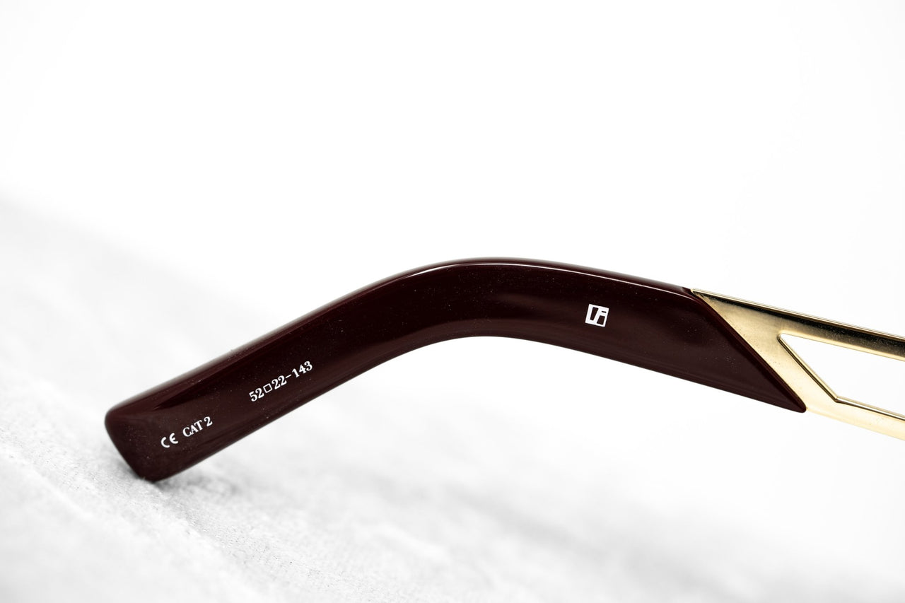 Erdem Women Sunglasses Cat Eye Maroon Light Gold with Grey Graduated Lenses EDM4C8SUN - Watches & Crystals