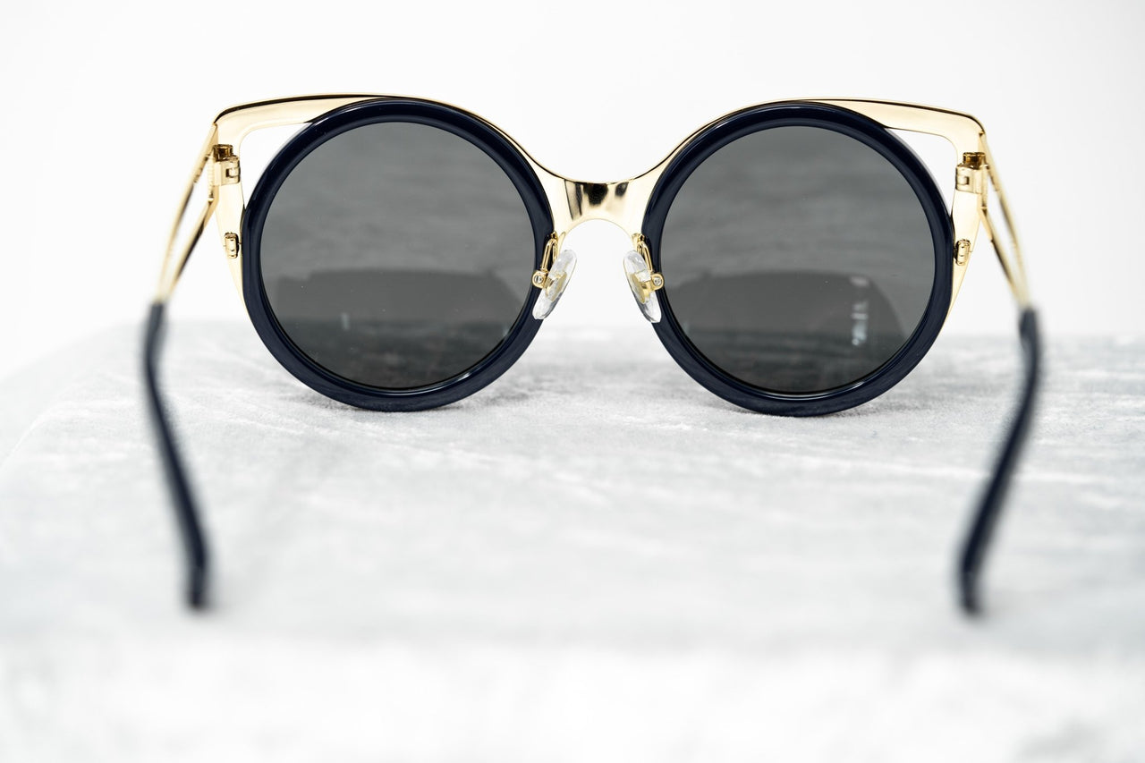 Erdem Women Sunglasses Cat Eye Navy Light Gold with Grey Graduated Lenses Category 3 EDM4C5SUN - Watches & Crystals