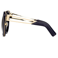 Thumbnail for Erdem Women Sunglasses Cat Eye Navy Light Gold with Grey Graduated Lenses Category 3 EDM4C5SUN - Watches & Crystals