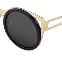Thumbnail for Erdem Women Sunglasses Cat Eye Navy Light Gold with Grey Graduated Lenses Category 3 EDM4C5SUN - Watches & Crystals