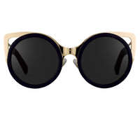 Thumbnail for Erdem Women Sunglasses Cat Eye Navy Light Gold with Grey Graduated Lenses Category 3 EDM4C5SUN - Watches & Crystals