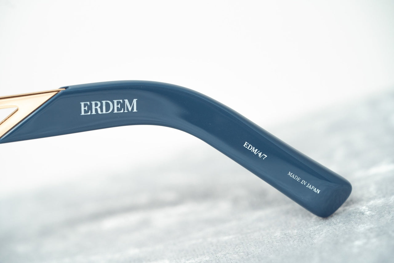 Erdem Women Sunglasses Cat Eye Slate Blue Light Gold with Grey Graduated Lenses EDM4C7SUN - Watches & Crystals