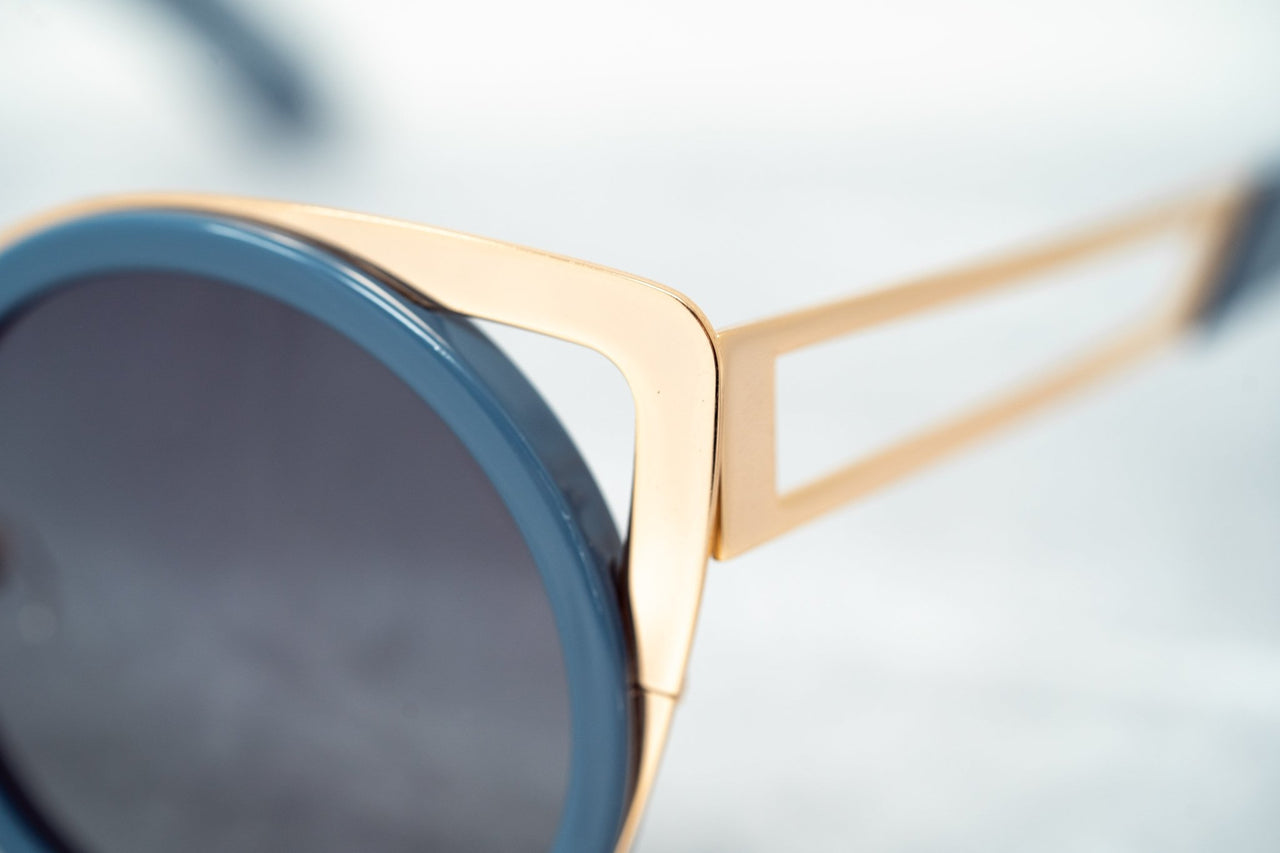 Erdem Women Sunglasses Cat Eye Slate Blue Light Gold with Grey Graduated Lenses EDM4C7SUN - Watches & Crystals
