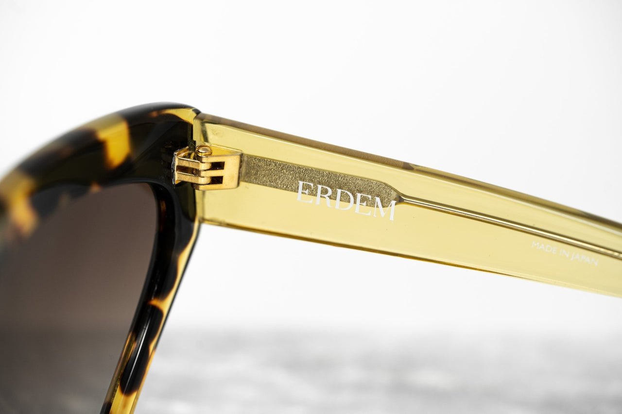 Erdem Women Sunglasses Cat Eye Tortoise Shell Yellow with Brown Graduated Lenses EDM29C2SUN - Watches & Crystals