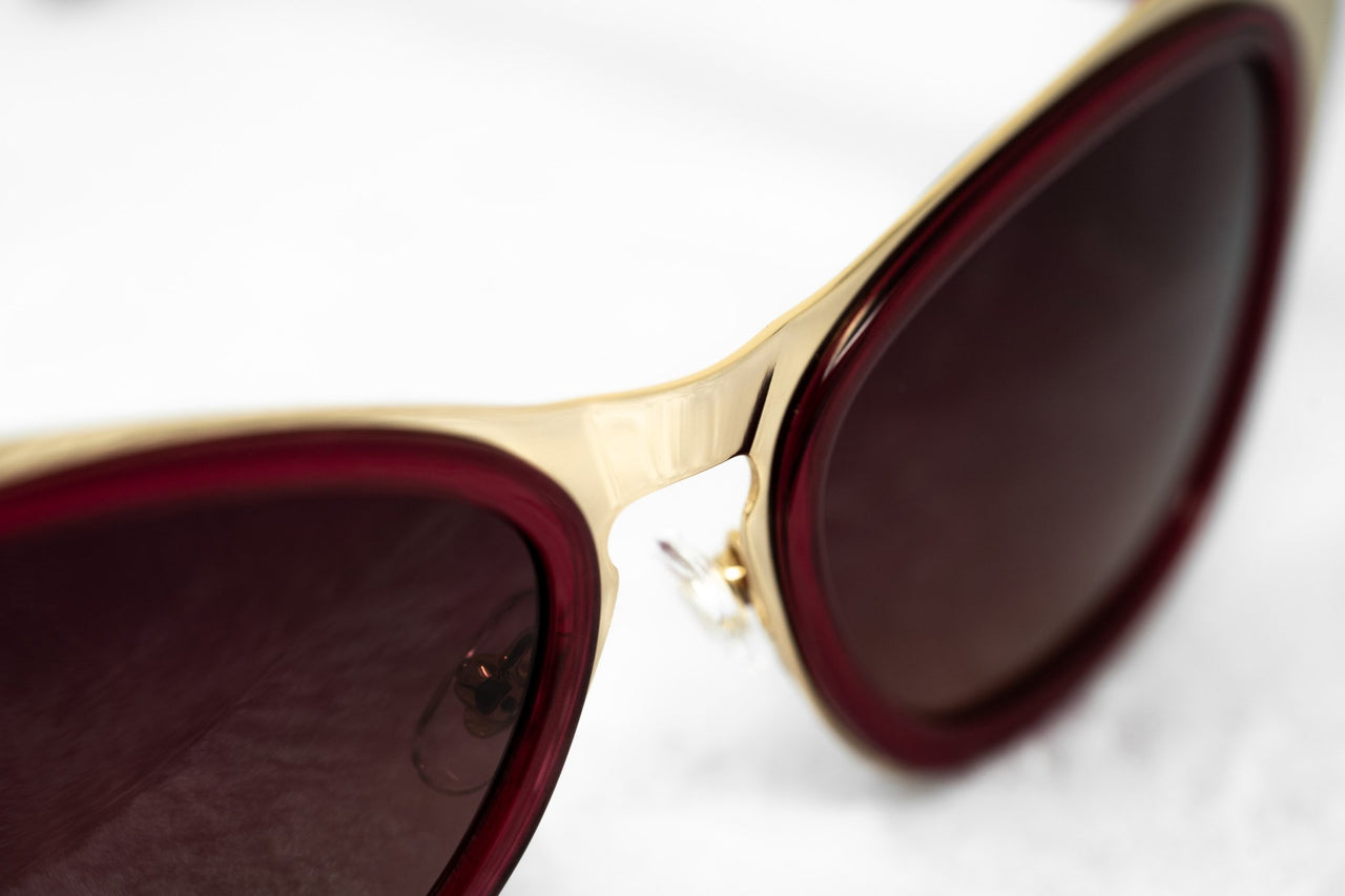 Erdem Women Sunglasses Cat Eye Transparent Burgundy Gold with Maroon Lenses Category 3 EDM17C4SUN - Watches & Crystals