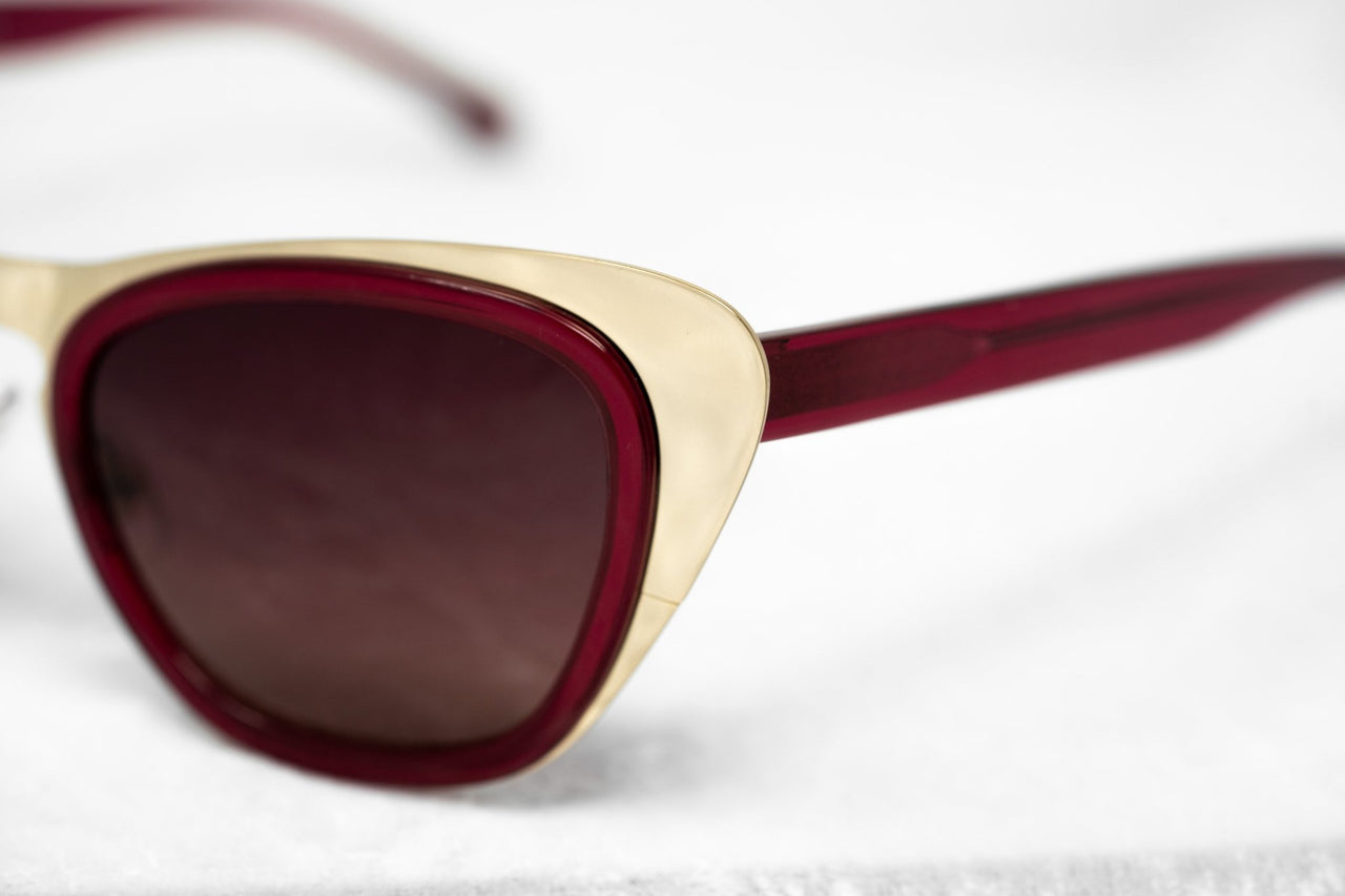 Erdem Women Sunglasses Cat Eye Transparent Burgundy Gold with Maroon Lenses Category 3 EDM17C4SUN - Watches & Crystals
