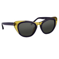 Thumbnail for Erdem Women Sunglasses Cat Eye Transparent Ochre Purple with Grey Lenses Category 3 EDM18C2SUN - Watches & Crystals