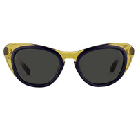 Thumbnail for Erdem Women Sunglasses Cat Eye Transparent Ochre Purple with Grey Lenses Category 3 EDM18C2SUN - Watches & Crystals