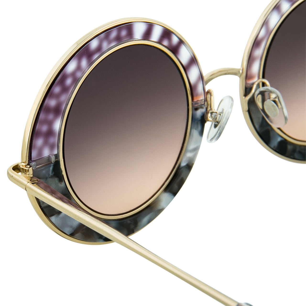 Erdem Women Sunglasses Oval Grey Pearl Purple Gold with Maroon Graduated Lenses EDM27C2SUN - Watches & Crystals