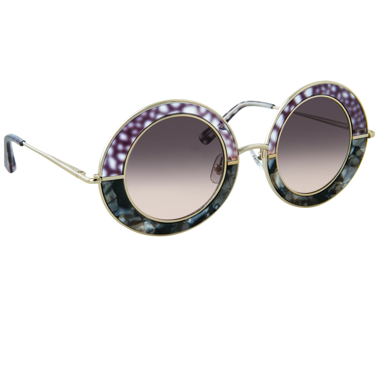 Erdem Women Sunglasses Oval Grey Pearl Purple Gold with Maroon Graduated Lenses EDM27C2SUN - Watches & Crystals