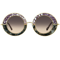 Thumbnail for Erdem Women Sunglasses Oval Grey Pearl Purple Gold with Maroon Graduated Lenses EDM27C2SUN - Watches & Crystals