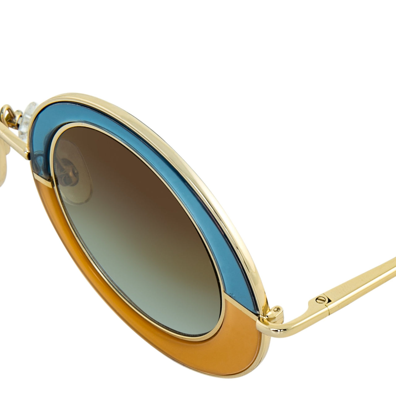 Erdem Women Sunglasses Oval Transparent Blue Amber Gold with Brown Blue Graduated Lenses EDM27C1SUN - Watches & Crystals