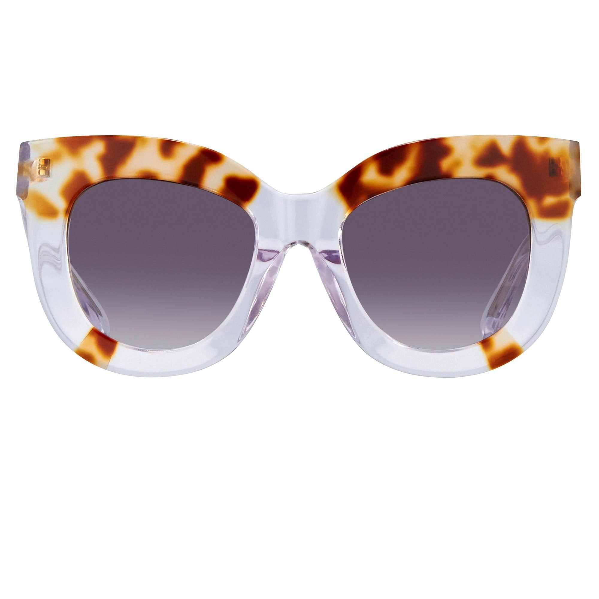 Erdem Women Sunglasses Oversized Amber Tortoise Shell Clear with Grey Graduated Lenses EDM20C3SUN - Watches & Crystals