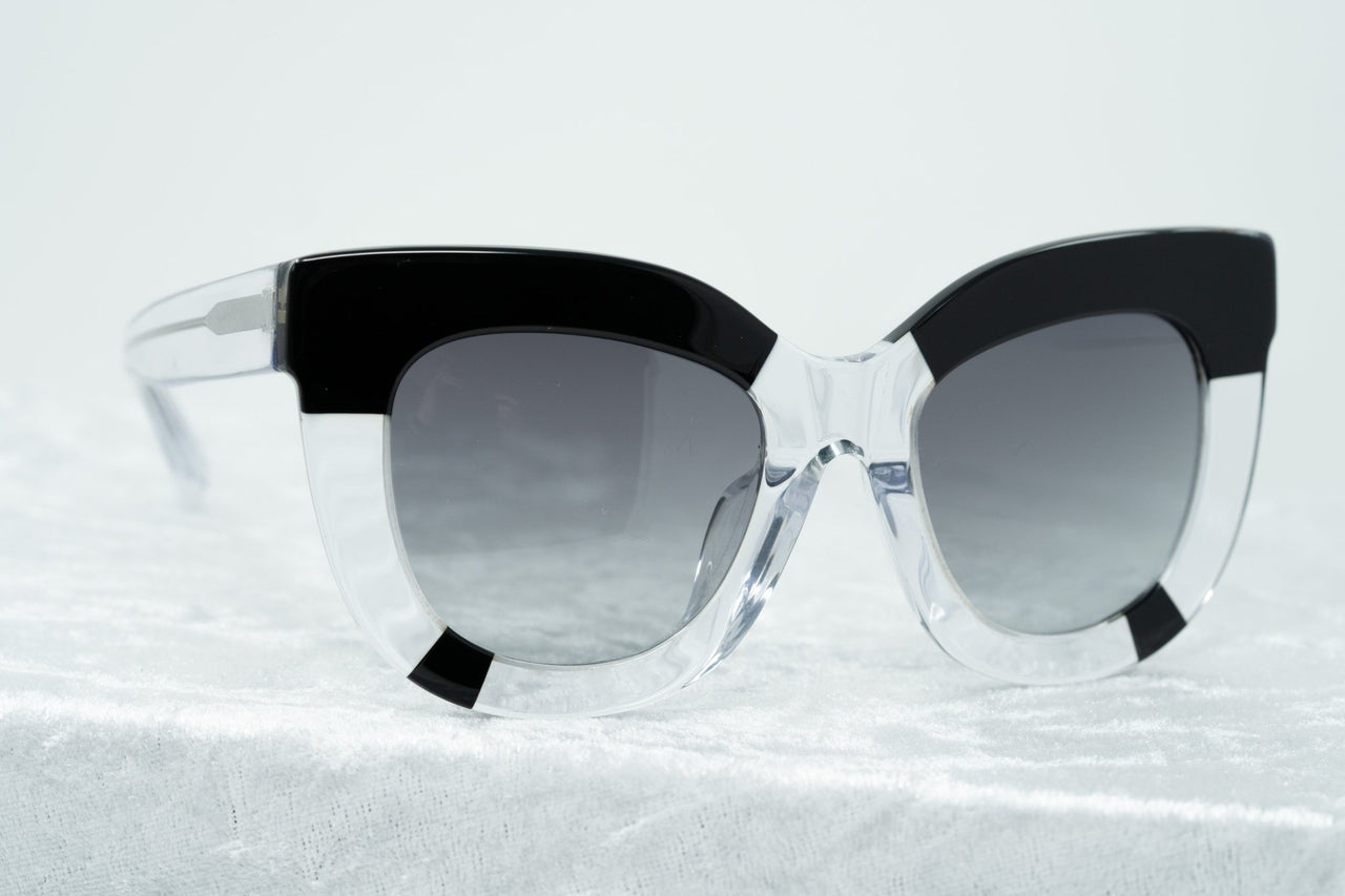 Erdem Women Sunglasses Oversized Clear Black with Grey Graduated Lenses EDM20C1SUN - Watches & Crystals