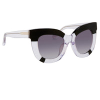 Thumbnail for Erdem Women Sunglasses Oversized Clear Black with Grey Graduated Lenses EDM20C1SUN - Watches & Crystals