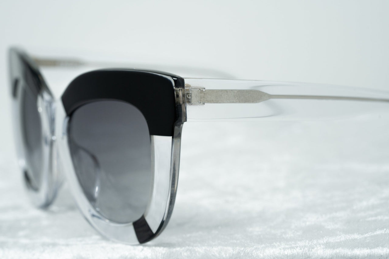 Erdem Women Sunglasses Oversized Clear Black with Grey Graduated Lenses EDM20C1SUN - Watches & Crystals