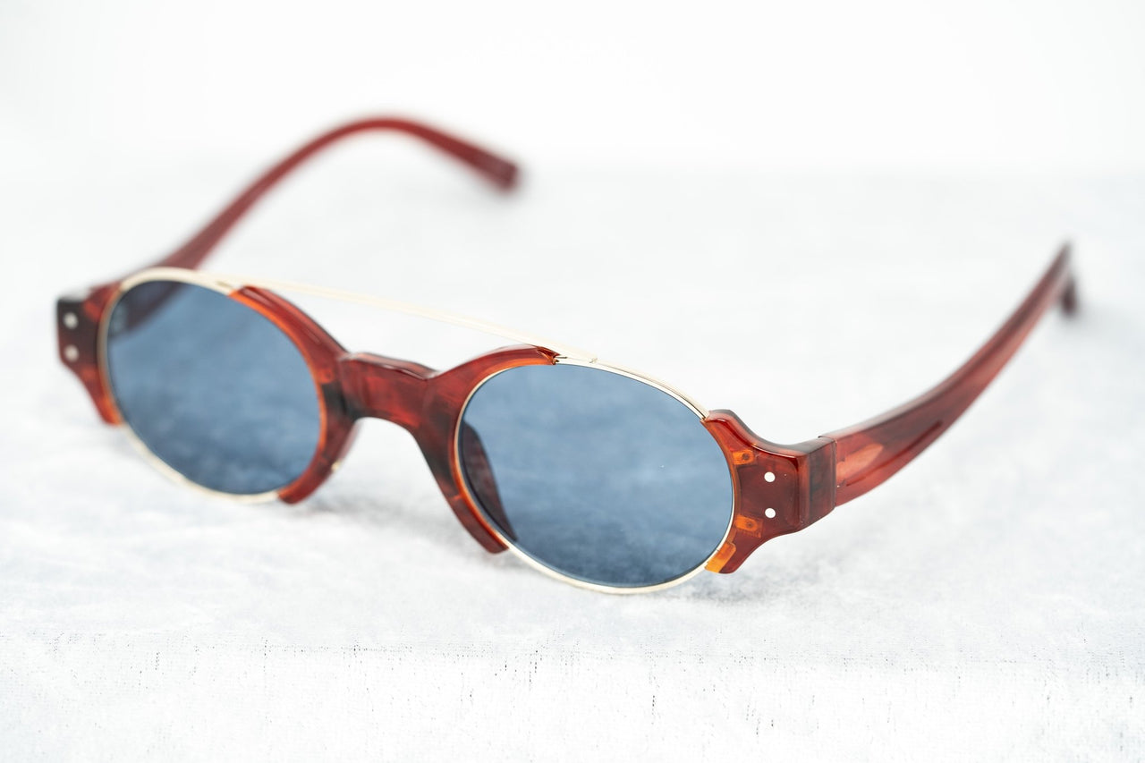 Erdem Women Sunglasses Red Marble Light Gold with Blue Lenses Category 3 EDM8C4SUN - Watches & Crystals