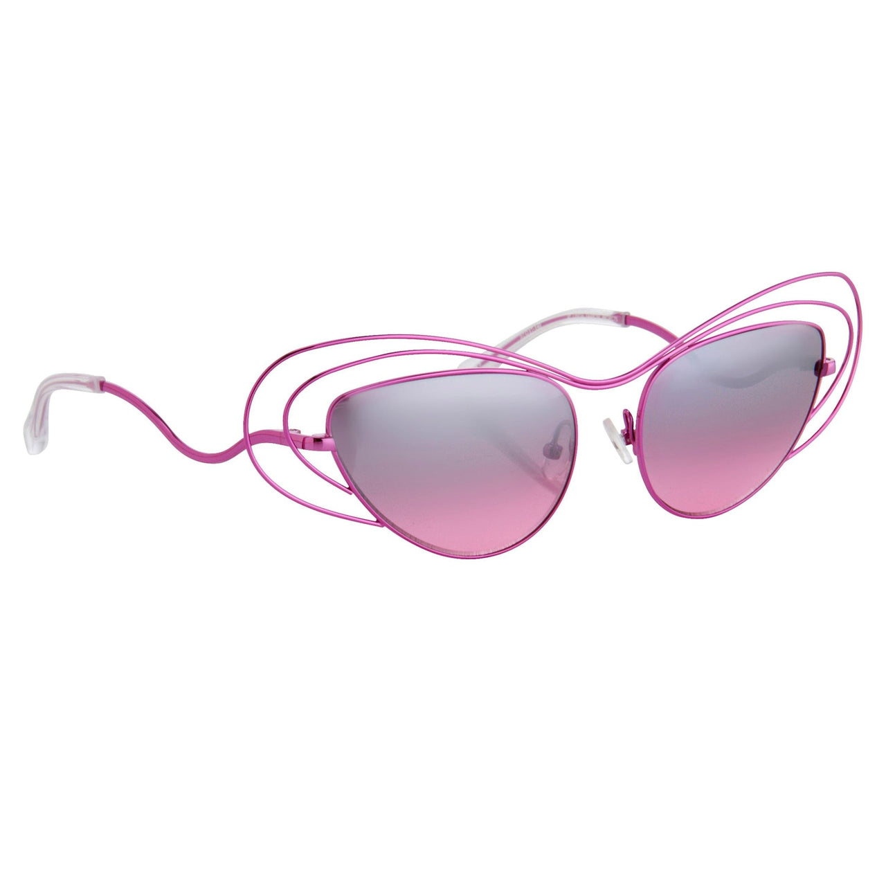 Erdem Women Sunglasses Special Frame Purple with Pink/Grey Graduated Mirrored Lenses Category 3 - EDM2C1SUN - Watches & Crystals