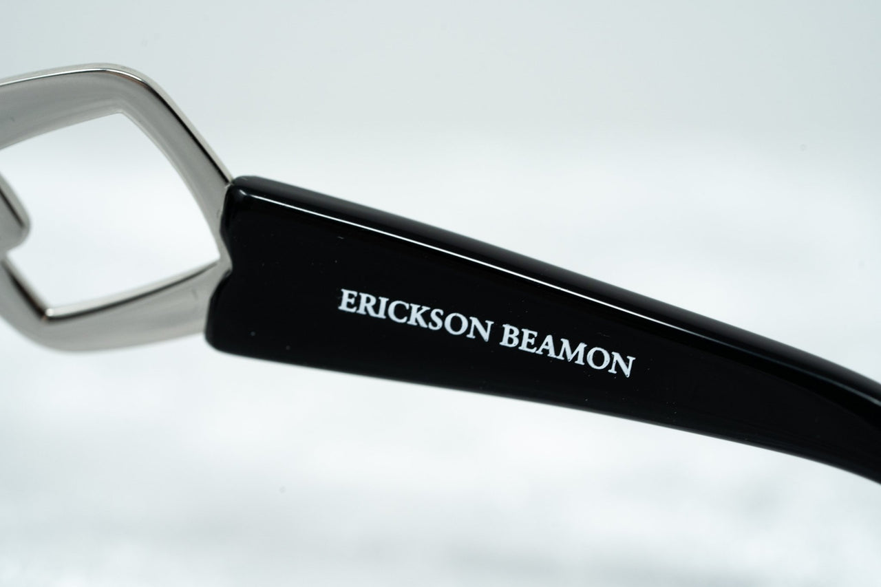 Erickson Beamon Sunglasses Rectangular Black Silver With Dark Grey Lenses 8EB1C1BLACK - Watches & Crystals