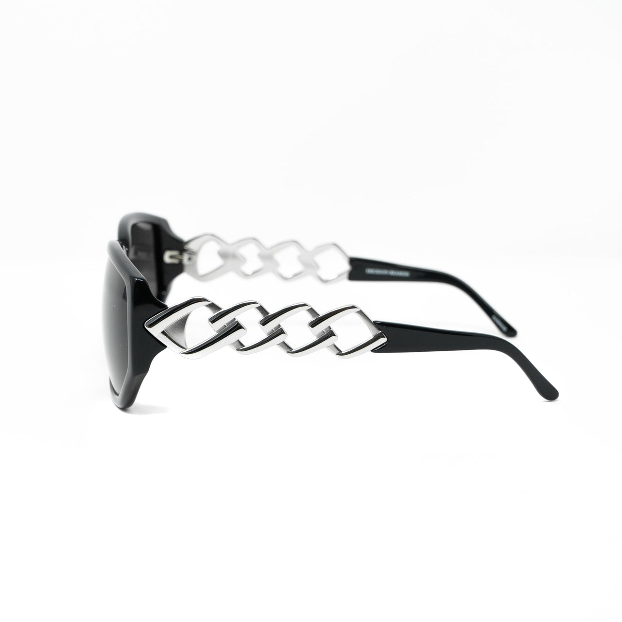 Erickson Beamon Sunglasses Rectangular Black Silver With Dark Grey Lenses 8EB1C1BLACK - Watches & Crystals