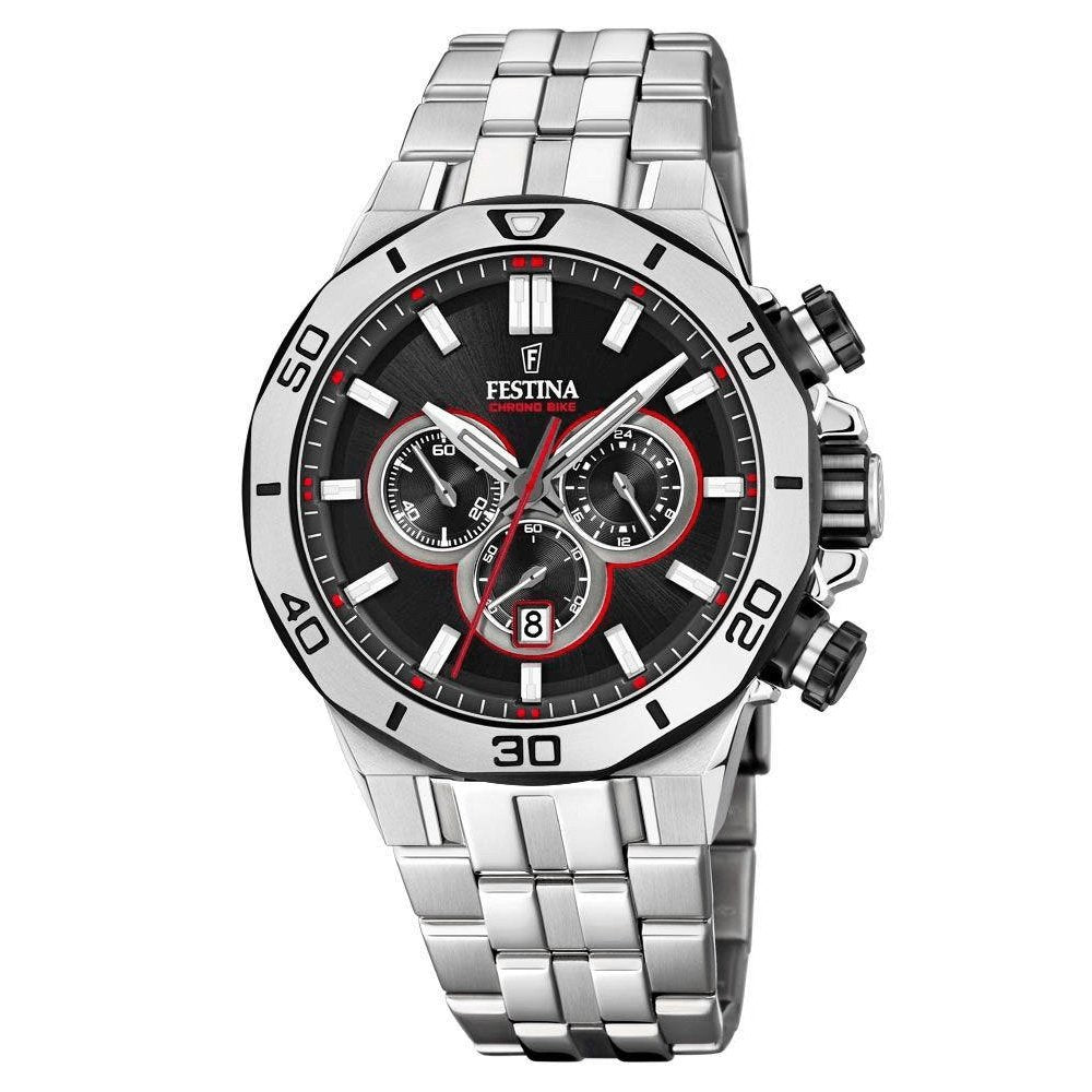 Festina Watch Black Red Chrono Bike Stainless Steel F20448-4 - Watches & Crystals