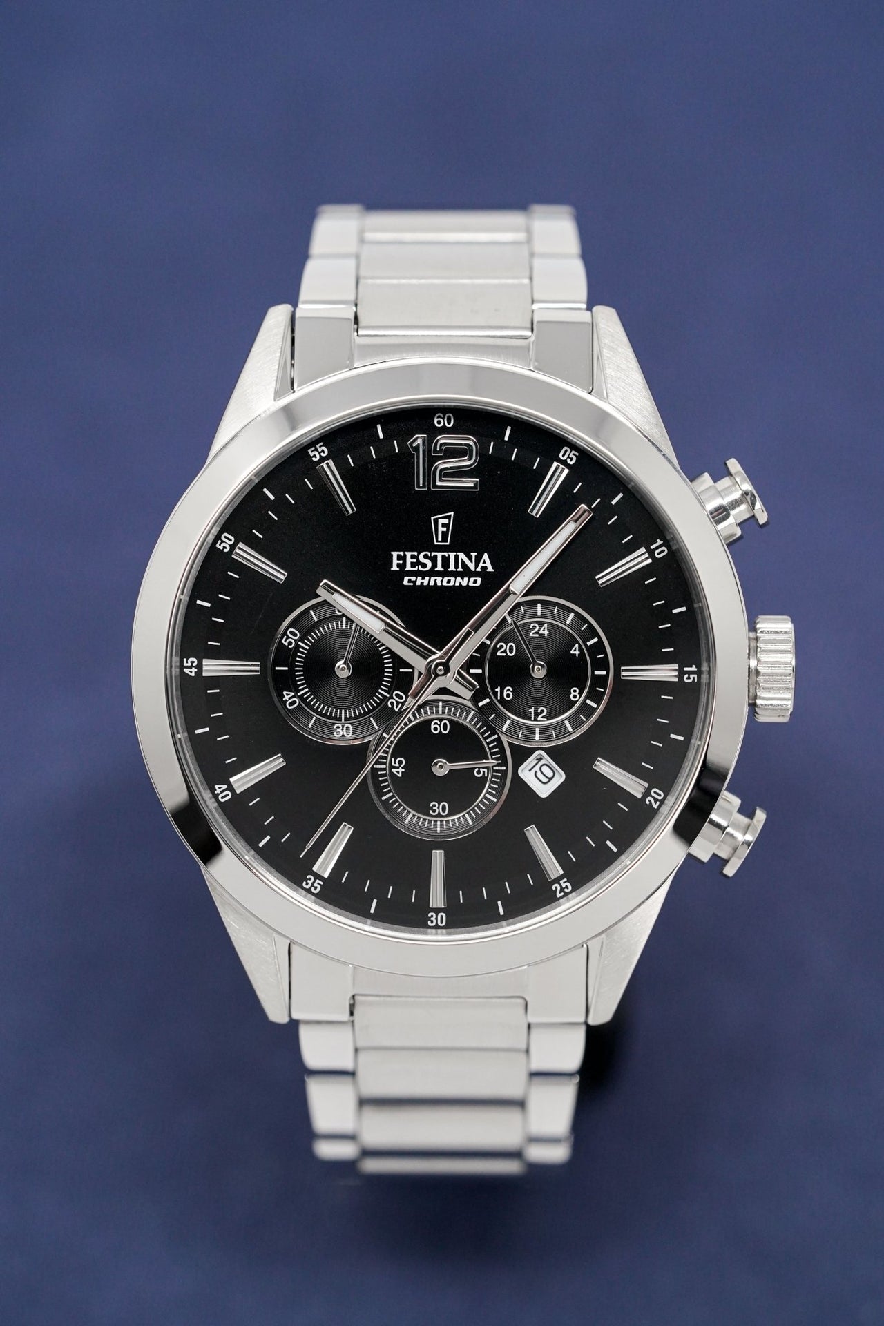 Festina Watch Black Timeless Chrono Stainless Steel F20343-8 – Watches &  Crystals