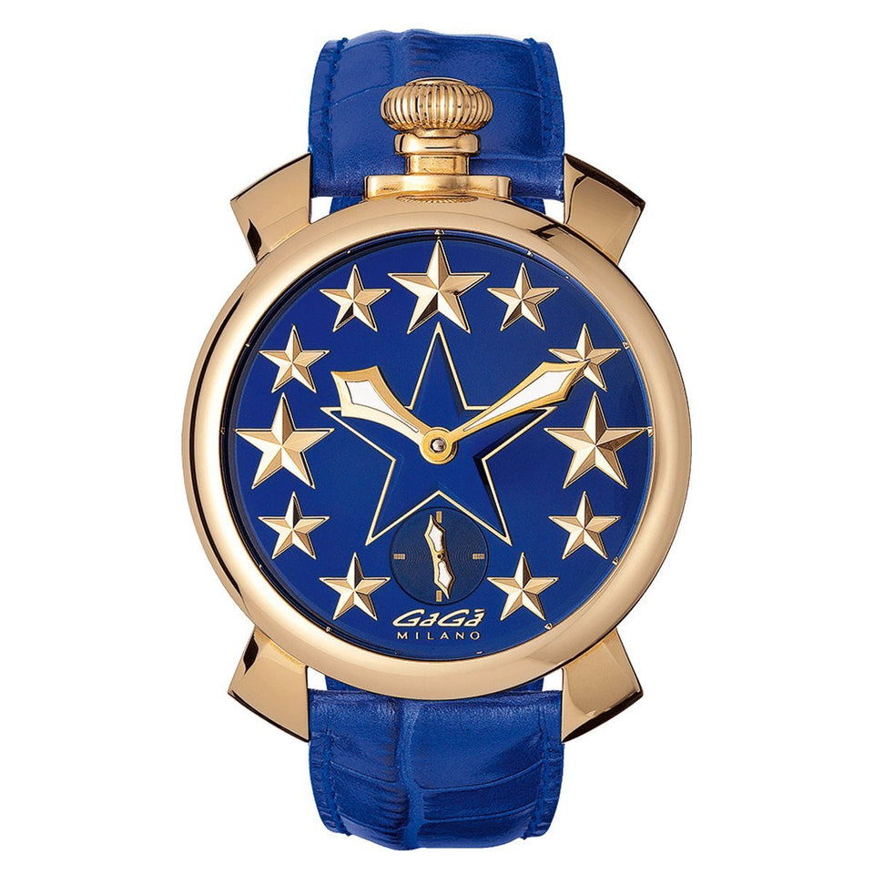 GaGà Milano Watch Manuale 48MM Stars Rose Gold Blue – Watches 